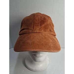 Barbour Corduroy Baseball Cap Burnt Orange One Size Adjustable Strap Logo Detail